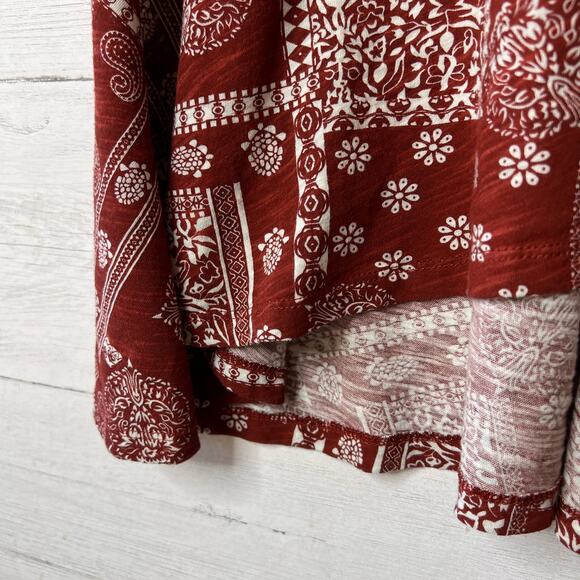 Natural Life Top Womens Size XS/S Rust Floral Paisley Bandana Print Tank Blouse - Picture 6 of 16